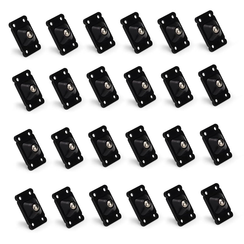 ASTIMESA 24 Pack Mini Self Adhesive Small Caster Wheels, 1 Inch Stainless Steel Appliance Rollers, 360° Swivel Sticky Appliance Ball Rollers for Furniture Kitchen Countertop Storage Box (Black) - Image 1